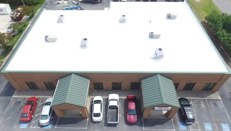 Aerial view of the commercial roofing in Macon GA at a medical center